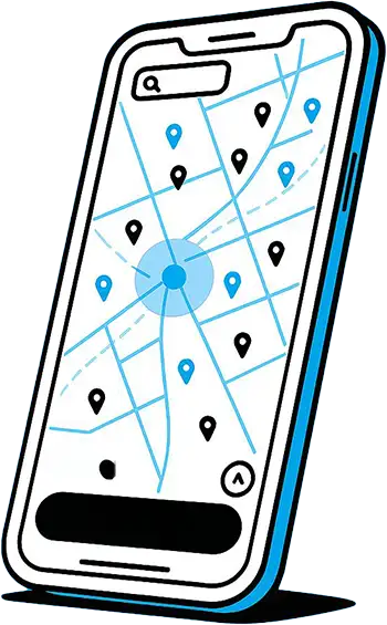 Celular con mapa de JetBus